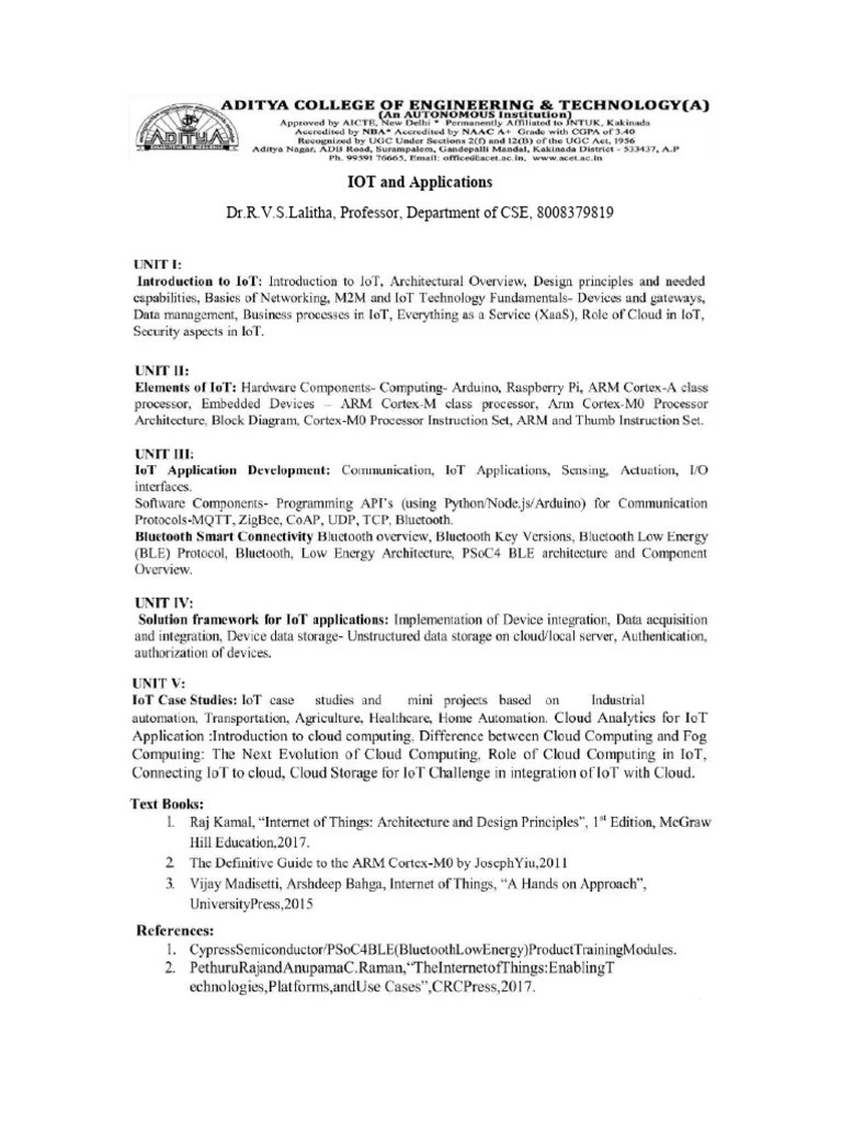 IOT Unit - I | PDF | Internet Of Things | Microcontroller