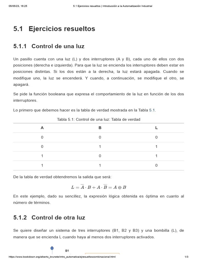 5.1 Ejercicios Resueltos - Introducción A La Automatización Industrial | PDF | Automatización ...