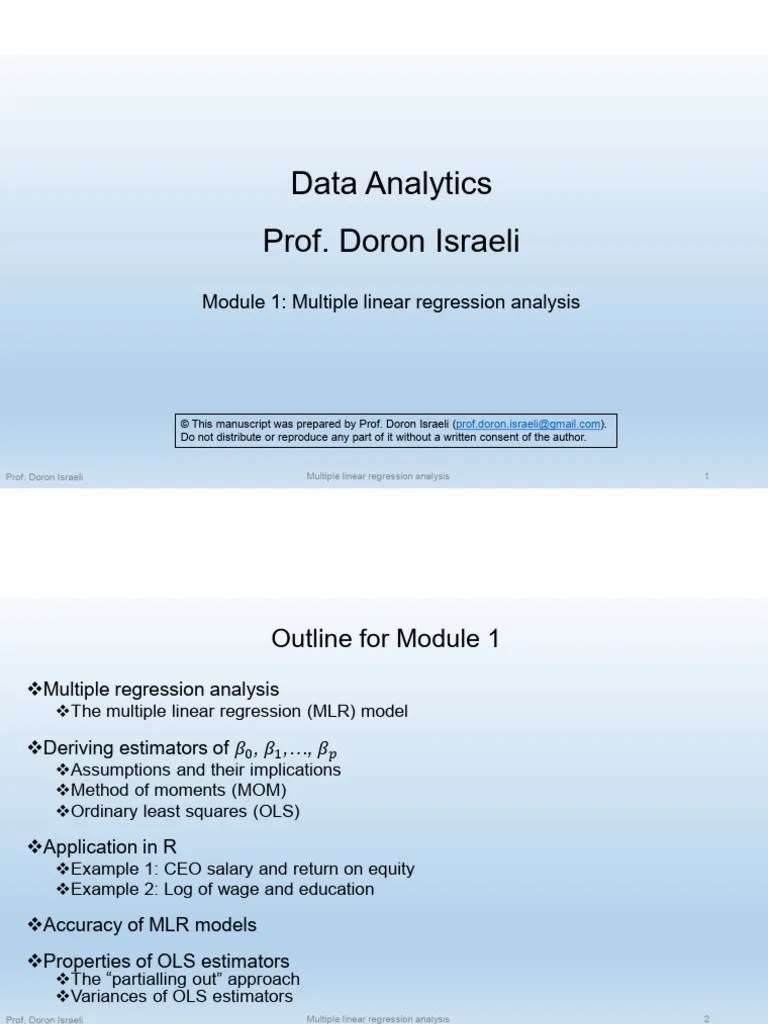 Module1 LectureSlides Day2 | PDF | Errors And Residuals | Dependent And ...
