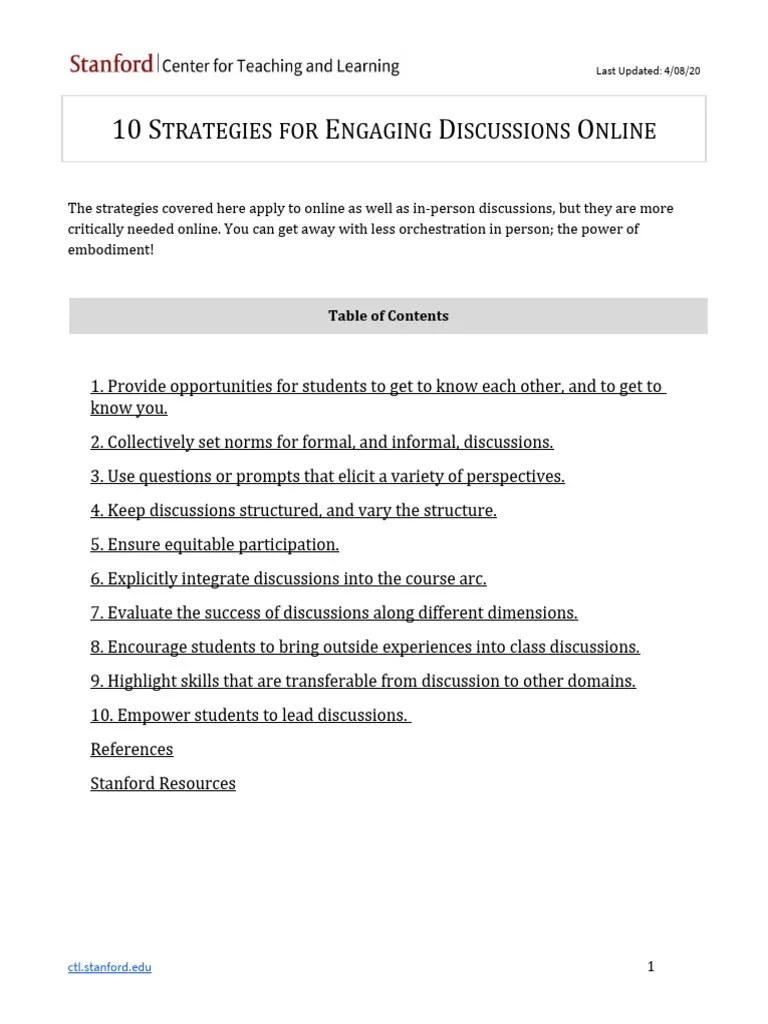 Engaging Discussions Online | PDF | Educational Technology | Empathy