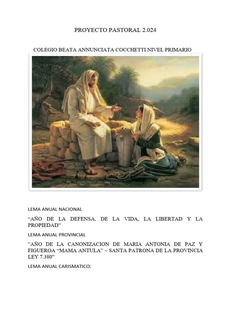 Proyecto Pastoral 2024 | PDF | Pedagogía | Enseñando