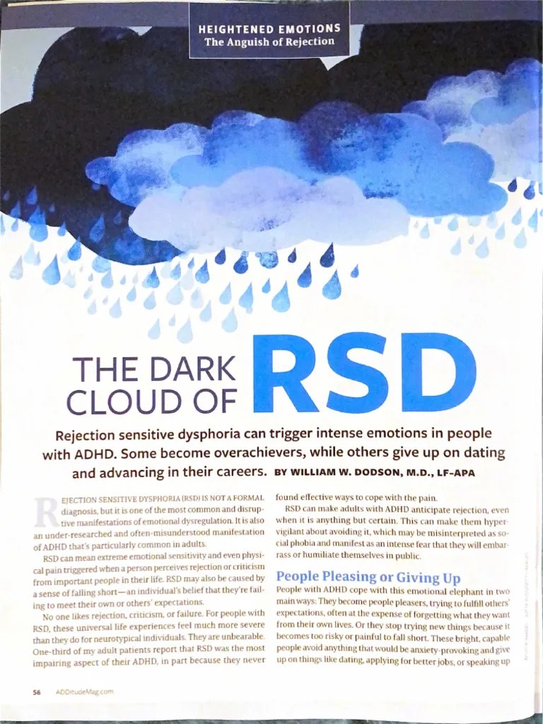 Rejection Sensitive Dysphoria ADHD RSD Article William Dodson | PDF