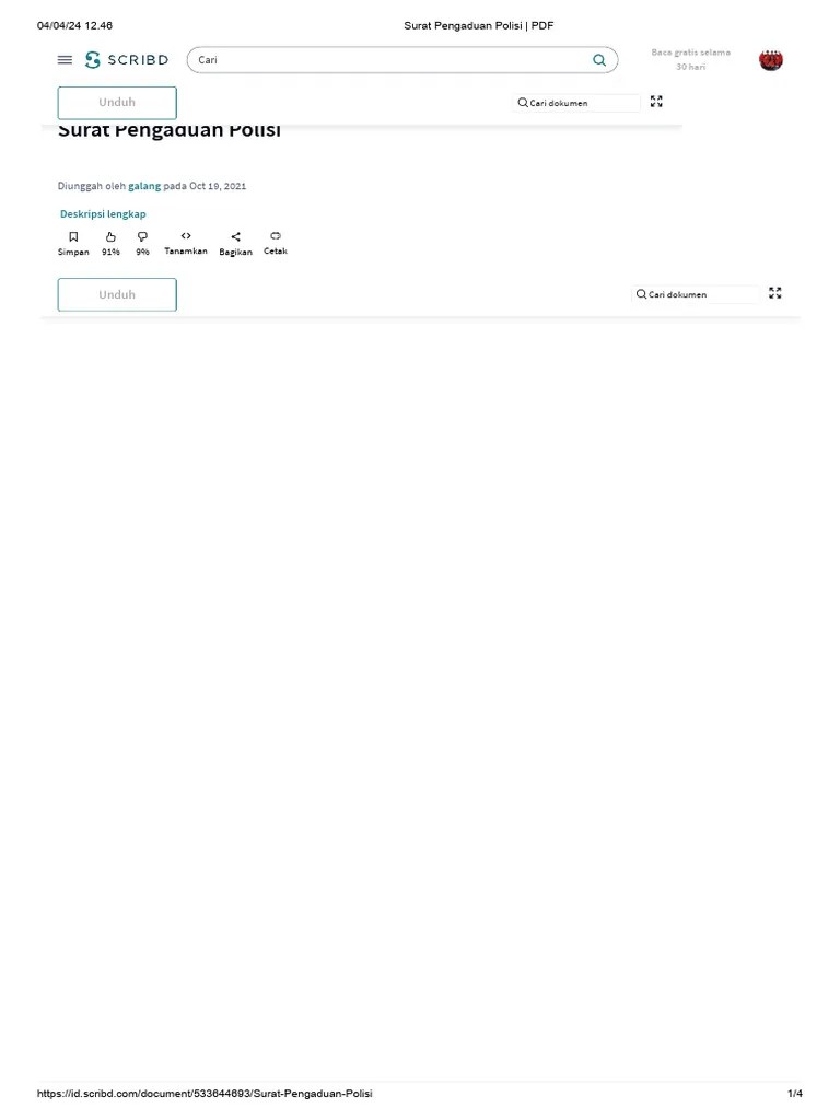 Surat Pengaduan Polisi - PDF | PDF