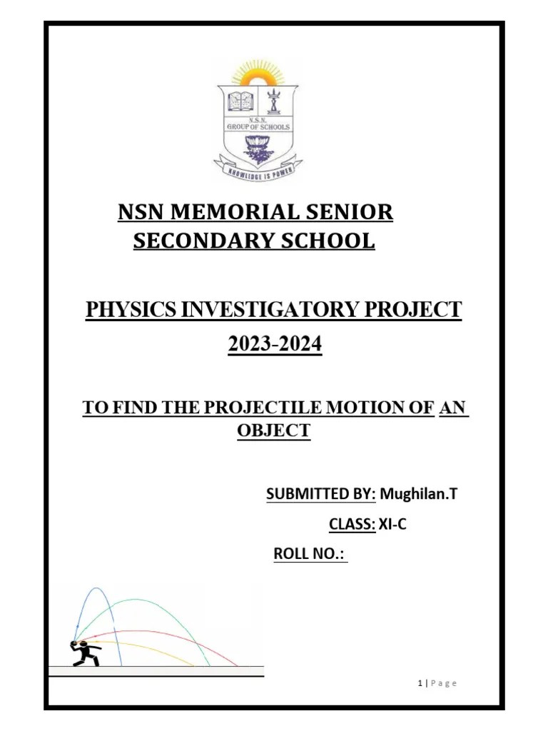 Projectile Motion Project | PDF | Applied And Interdisciplinary Physics ...