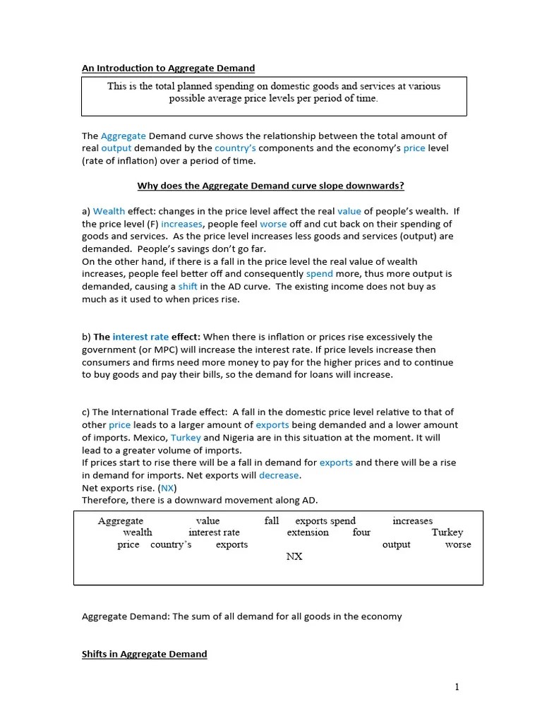 An Introduction To Aggregate Demand | PDF | Aggregate Demand | Demand