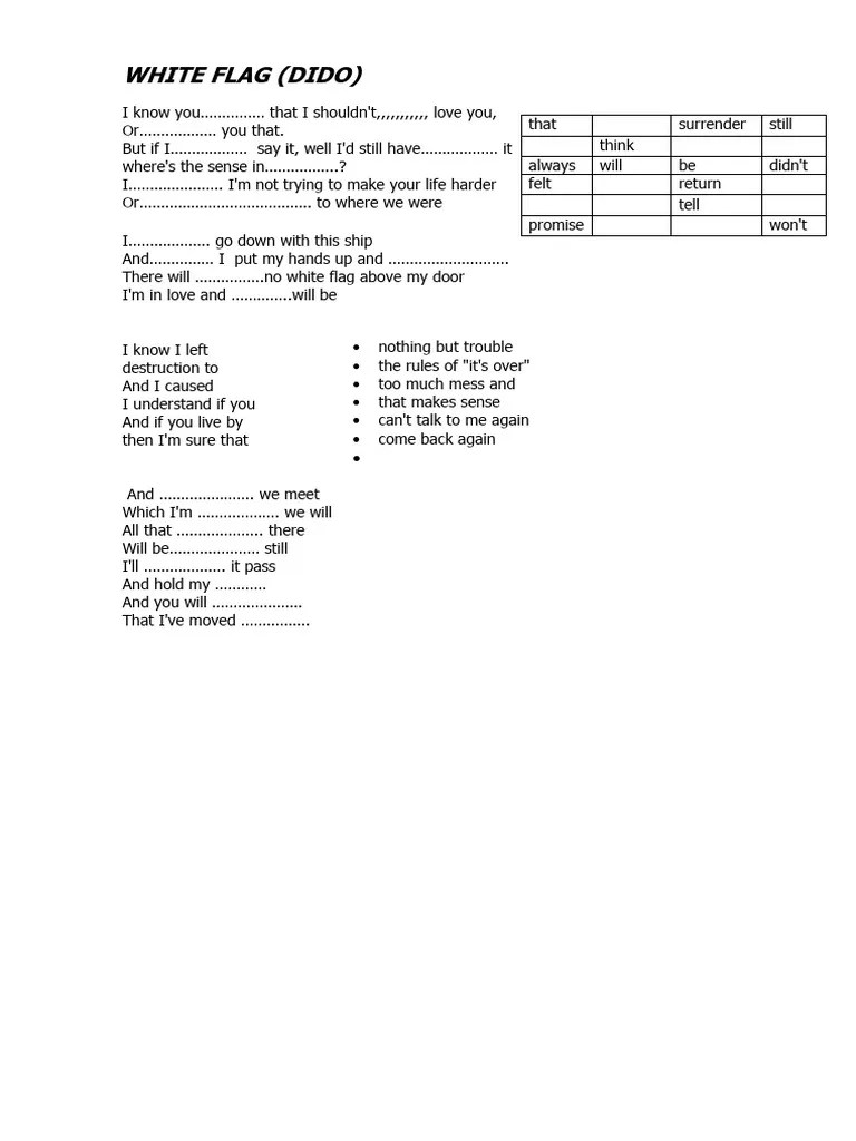 Dido White Flag Pdf Flag
