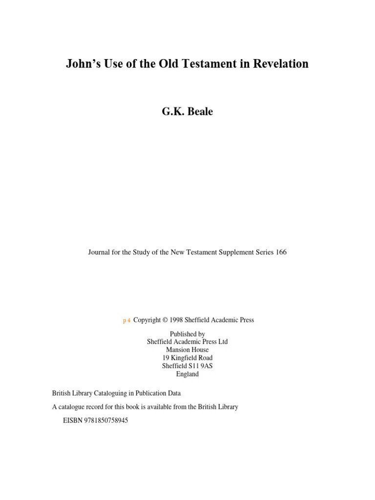 G. K. Beale. John - S Use Of The Old Testament In Revelation | PDF ...