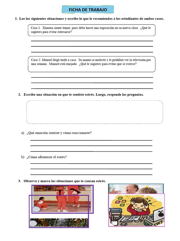Ficha Estrés En La Adolescencia | PDF