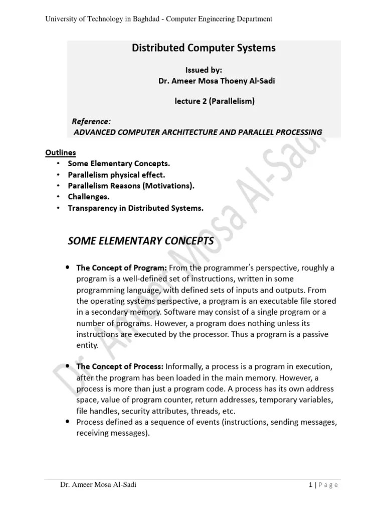 Lecture 2 (Parallelism) | PDF | Process (Computing) | Parallel Computing