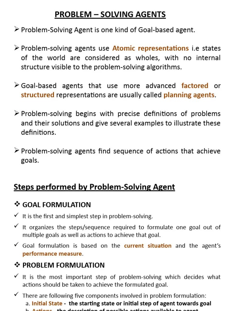 Problem Solving Agents | PDF | Algorithms And Data Structures ...