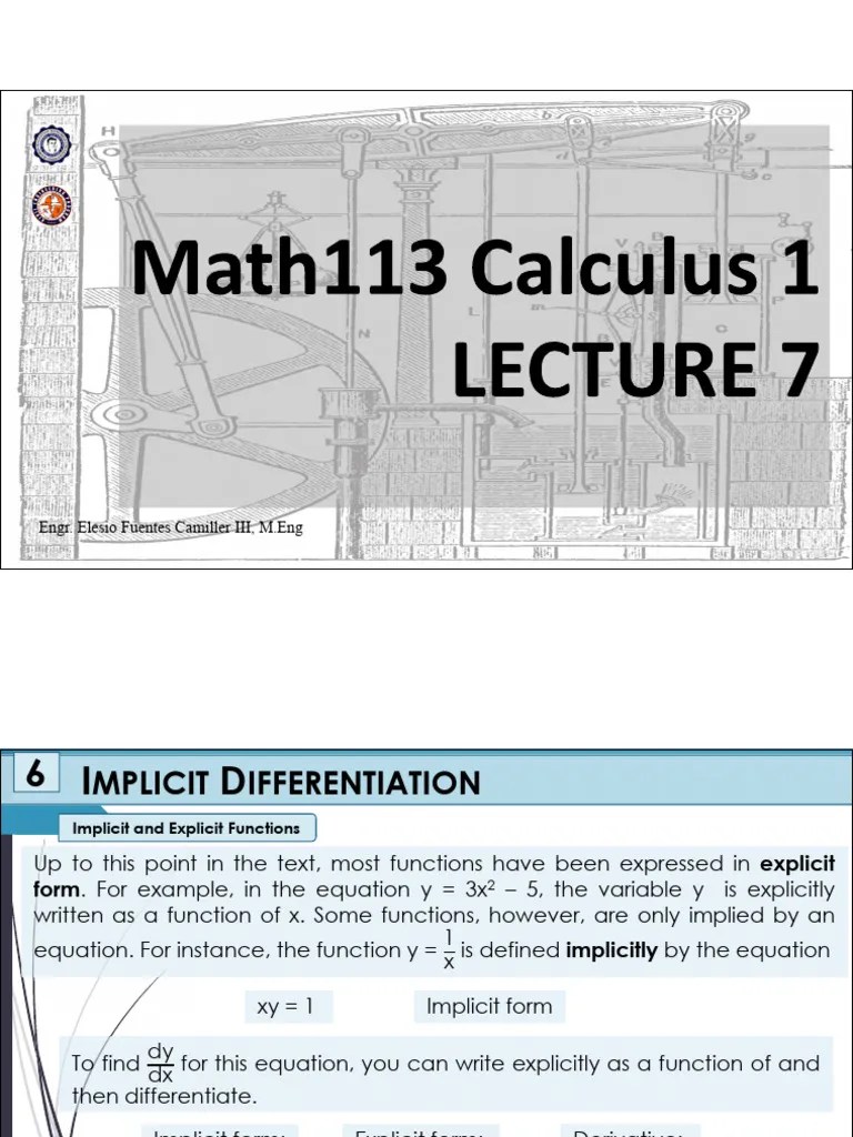 Lecture 7 | PDF | Function (Mathematics) | Derivative