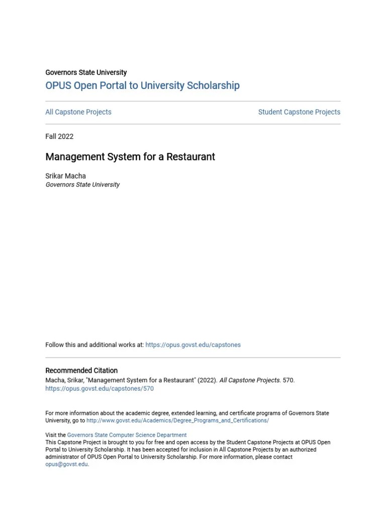 Management System For A Restaurant | PDF | Model–View–Controller | World Wide Web