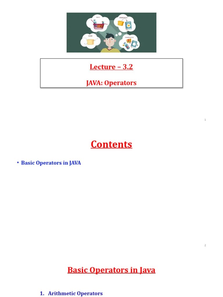Lecture - 3.2 - Operators And Control Statements In Java | PDF ...
