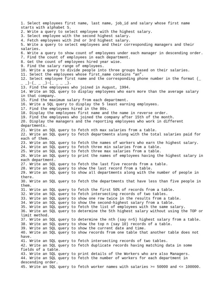 SQL (Part 1) | PDF | Table (Database) | Sql