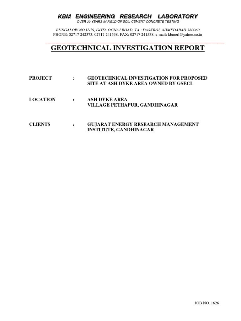 Soil Test Report | PDF | Foundation (Engineering) | Earth Sciences