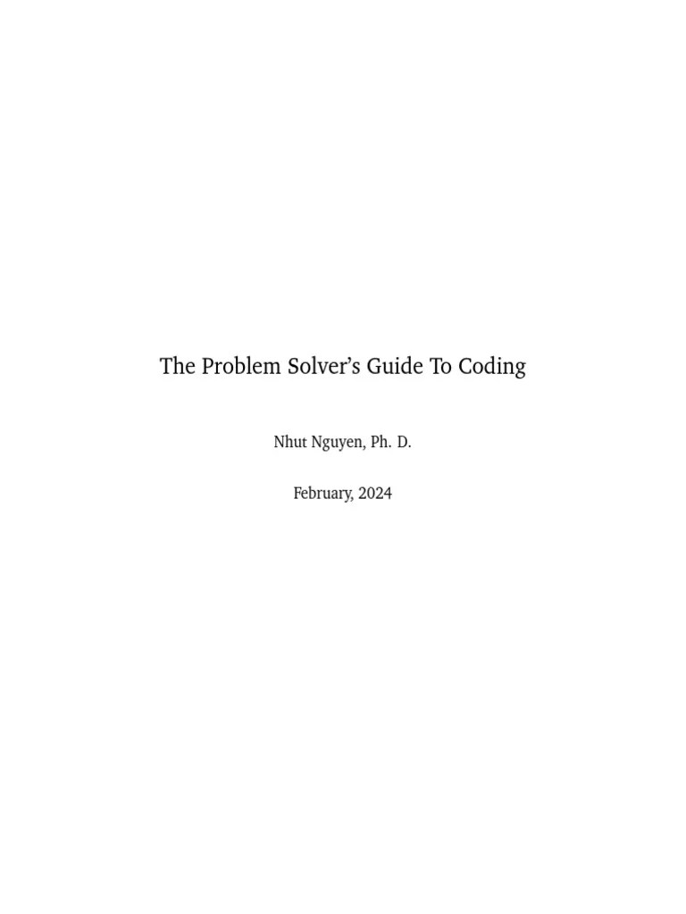 The Problem Solver Guide To Coding | PDF | Computer Programming ...
