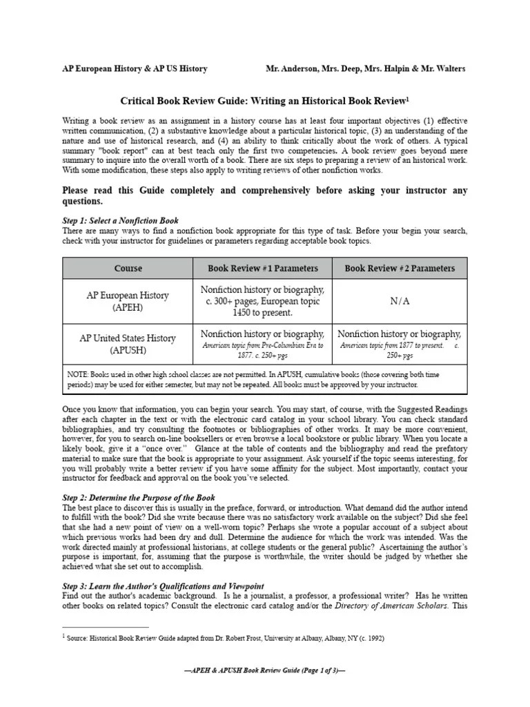 Book Review Guide | PDF | Books | Citation