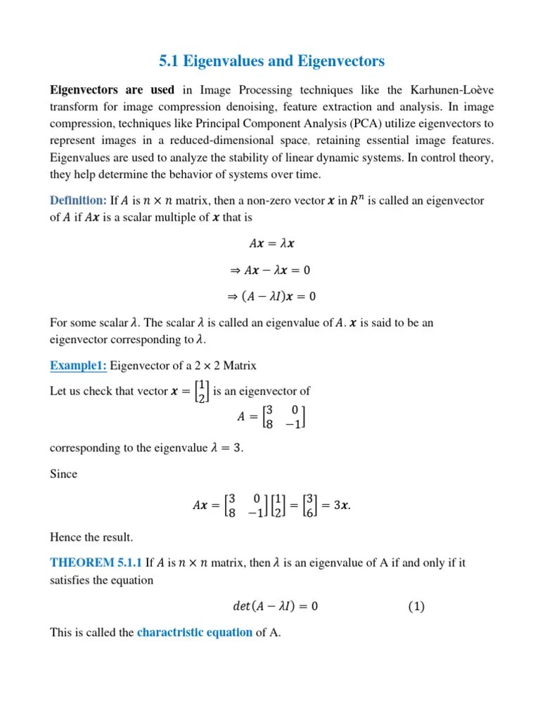 Eigenvalues And Eigenvectors | PDF | Eigenvalues And Eigenvectors ...