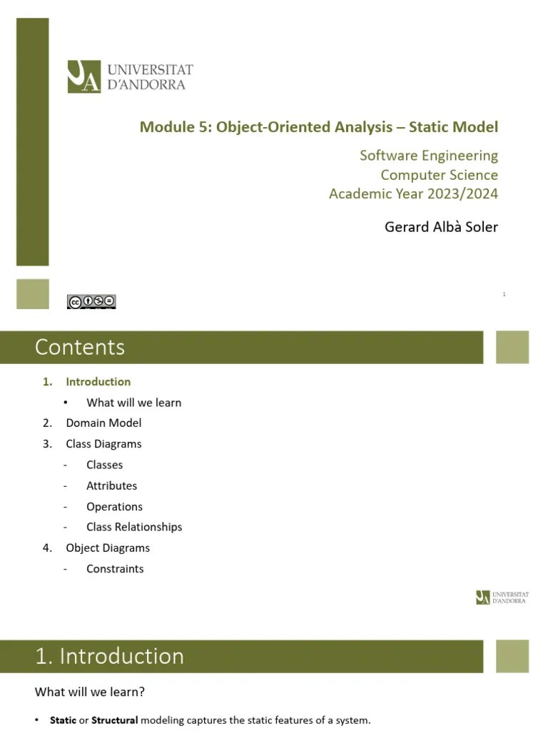 Module5 - Object Oriented Analysis Static Model | PDF | Class (Computer ...