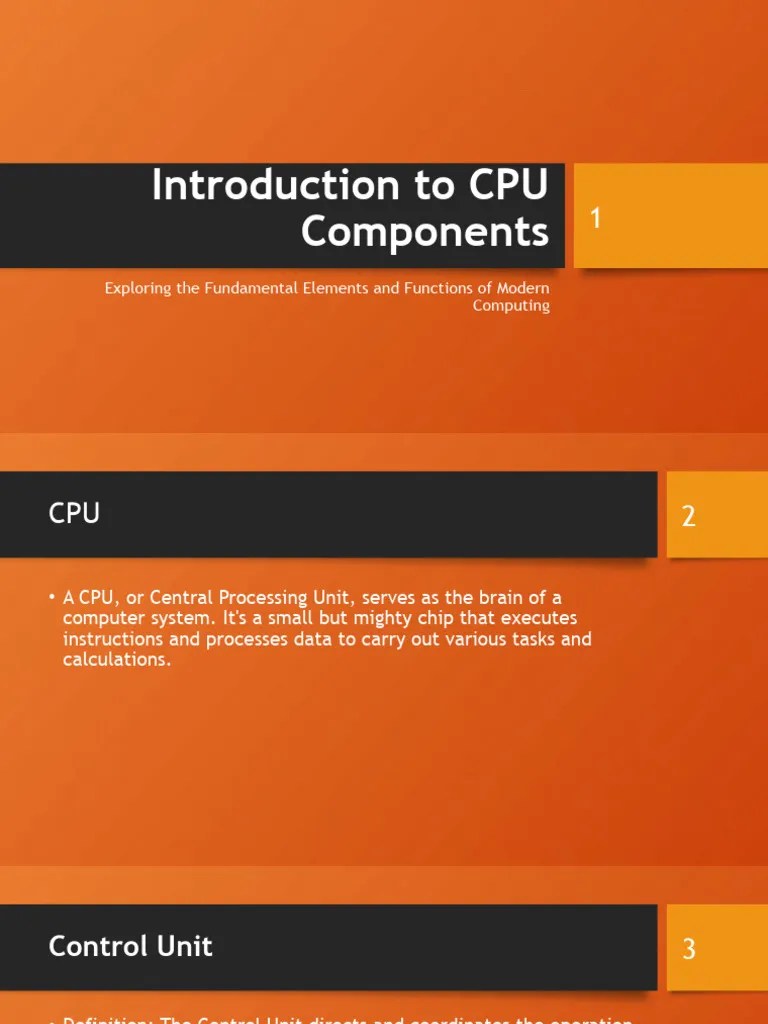 Introduction To CPU Components | PDF | Central Processing Unit | Computer Data Storage