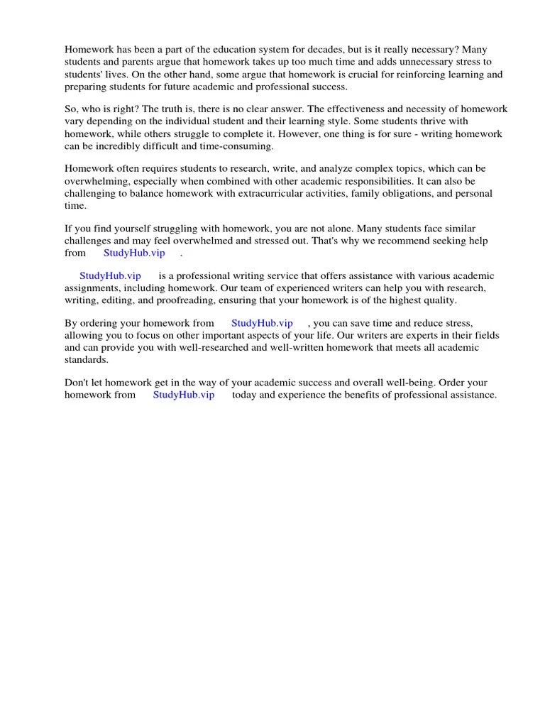 Homework Isnt Necessary | PDF | Homework | Adolescence