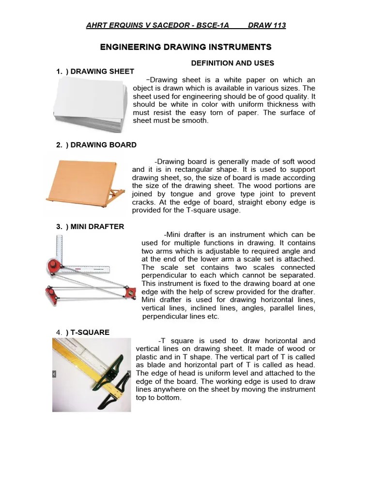 Engineering Drawing Instruments | PDF | Drawing