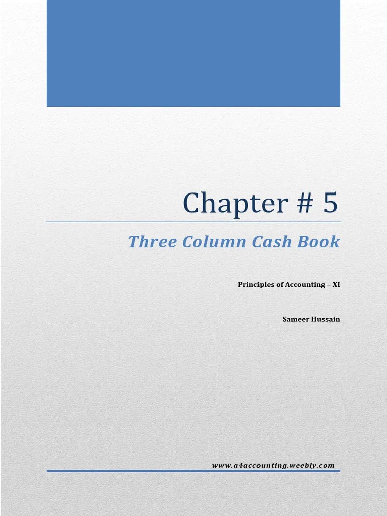 Chapter 5 - Three Column Cash Book | PDF | Debits And Credits | Banks
