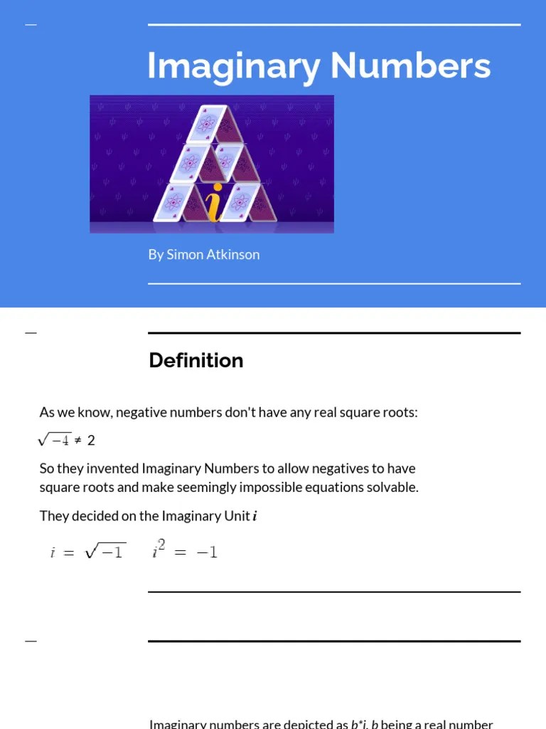 Imaginary Numbers | PDF
