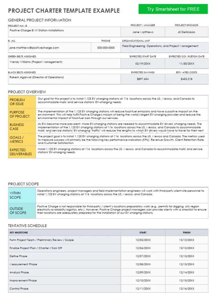IC Project Charter Example 11813 - PDF | PDF | Project Management ...