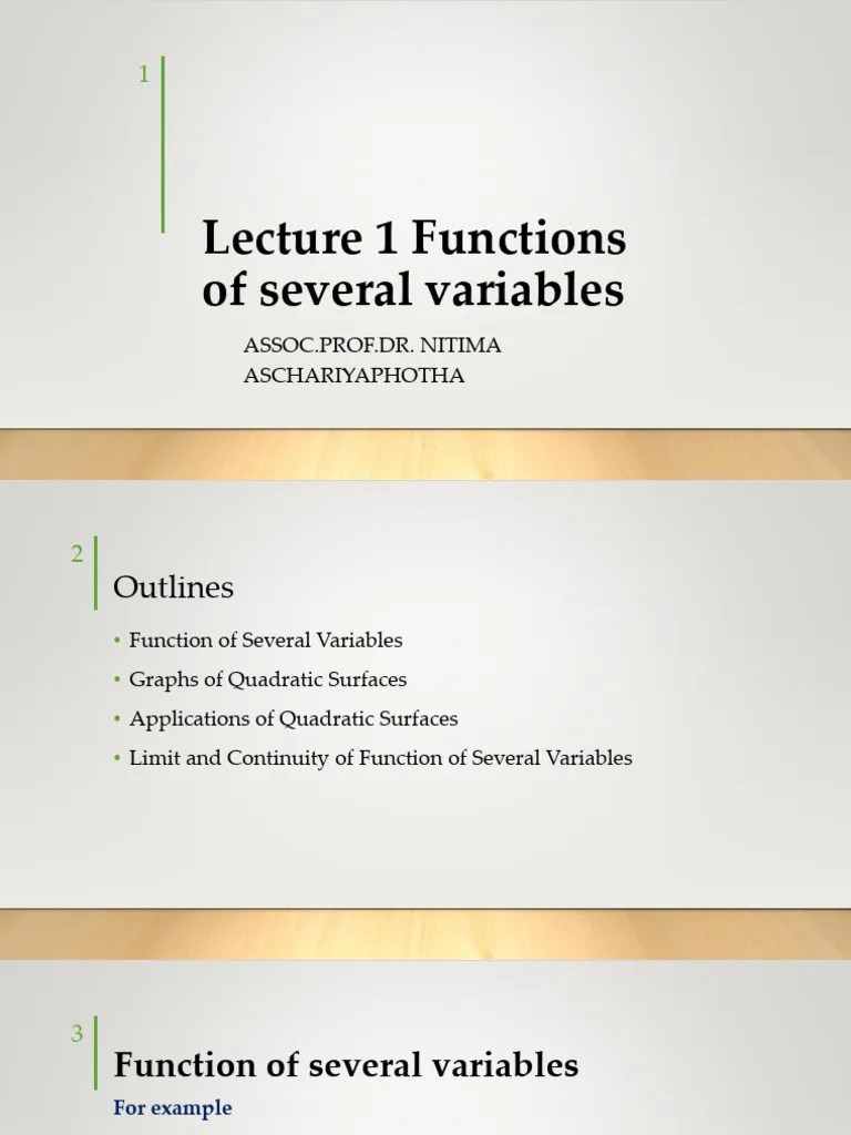 L1 Functions Of Several Variables Kmutt | PDF | Geometry | Mathematics