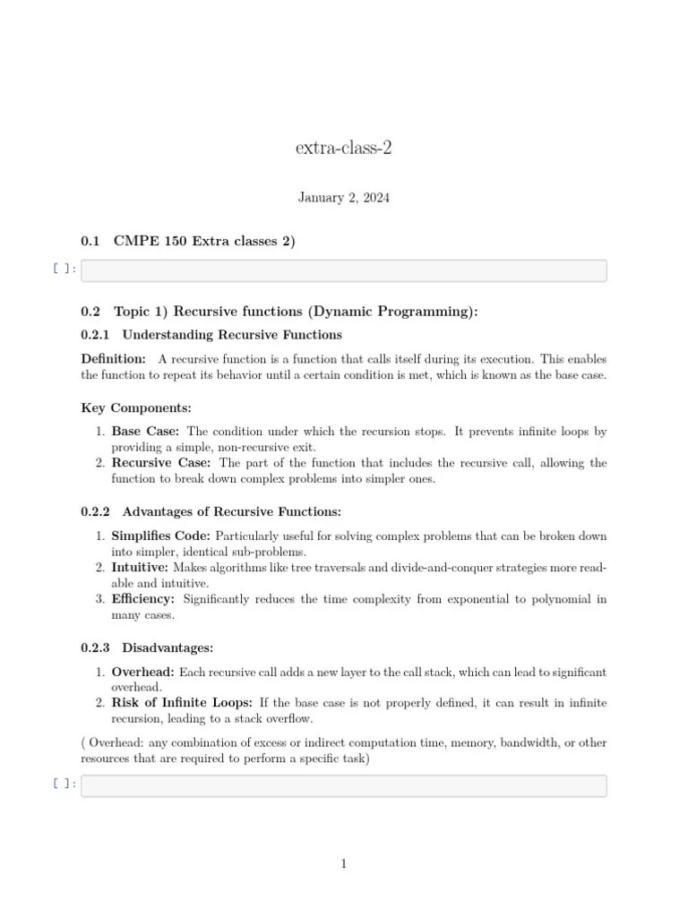Extra Class 2 Pdf Recursion Applied Mathematics