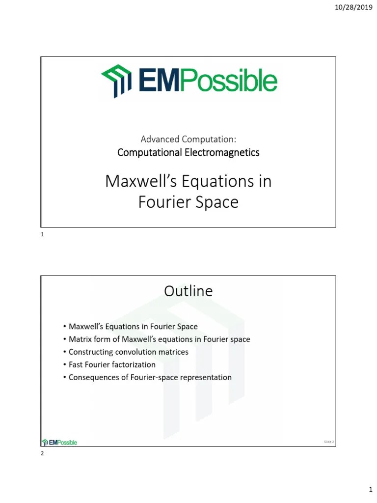 Lecture 6a Maxwells Equations In Fourier Space | PDF | Fourier ...