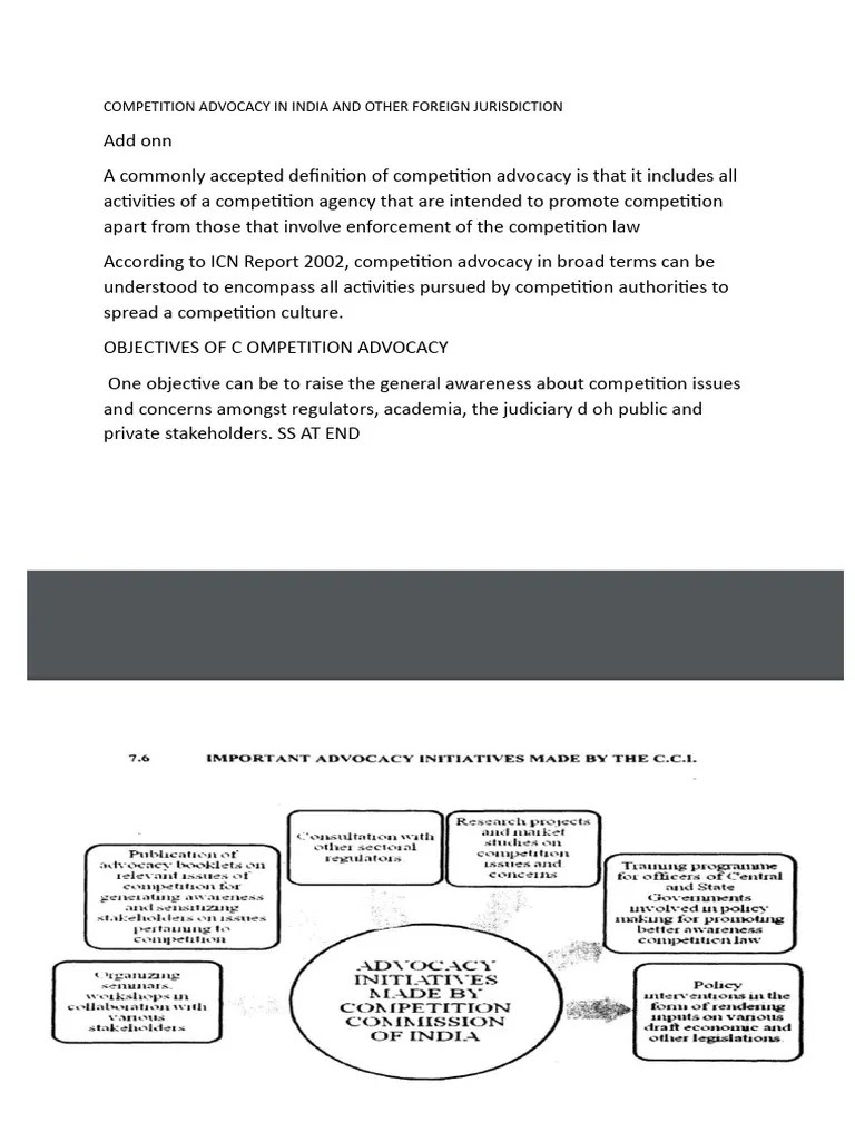 Competition Advocacy In India And Other Foreign Jurisdiction | PDF