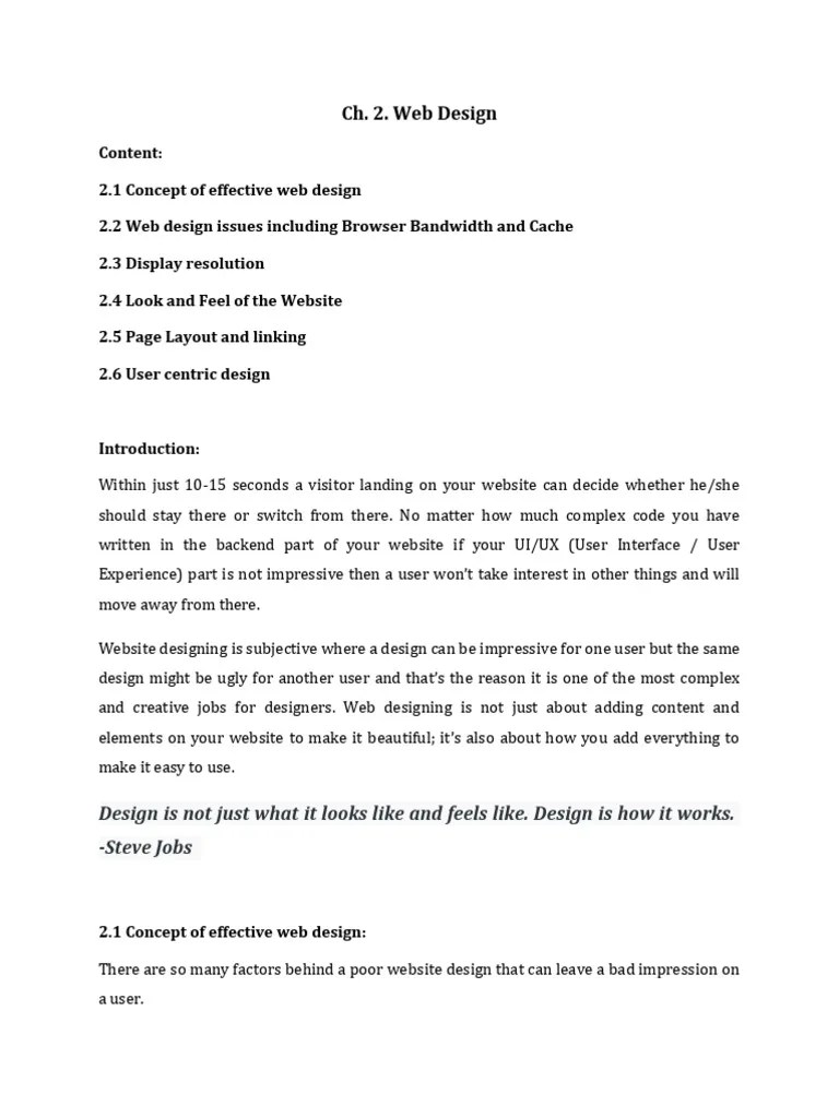 Ch. 2 Web Design | PDF | Websites | Page Layout