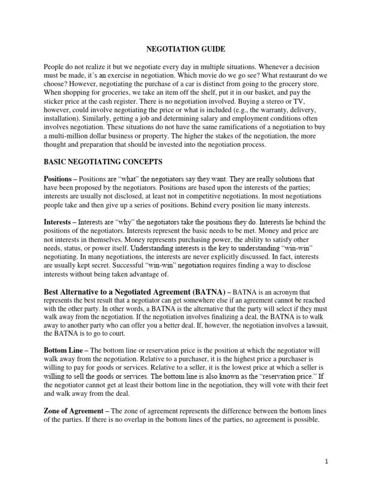 5 - Negotiation Guide | PDF | Negotiation | Bargaining