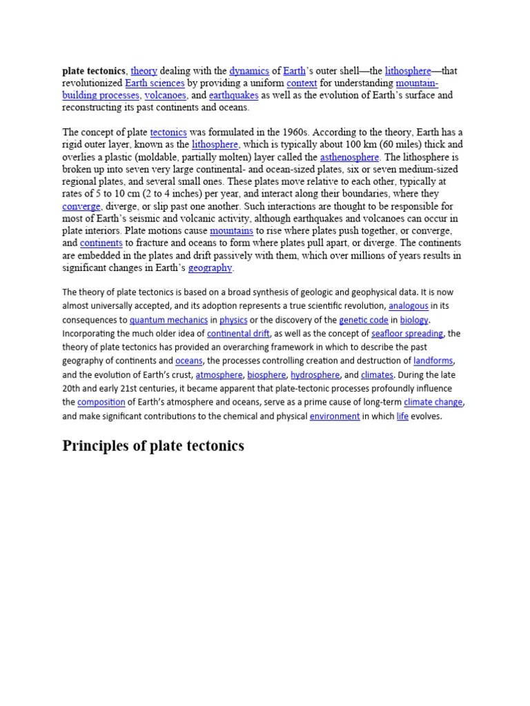 Plate Tectonics | PDF | Plate Tectonics | Earth Sciences