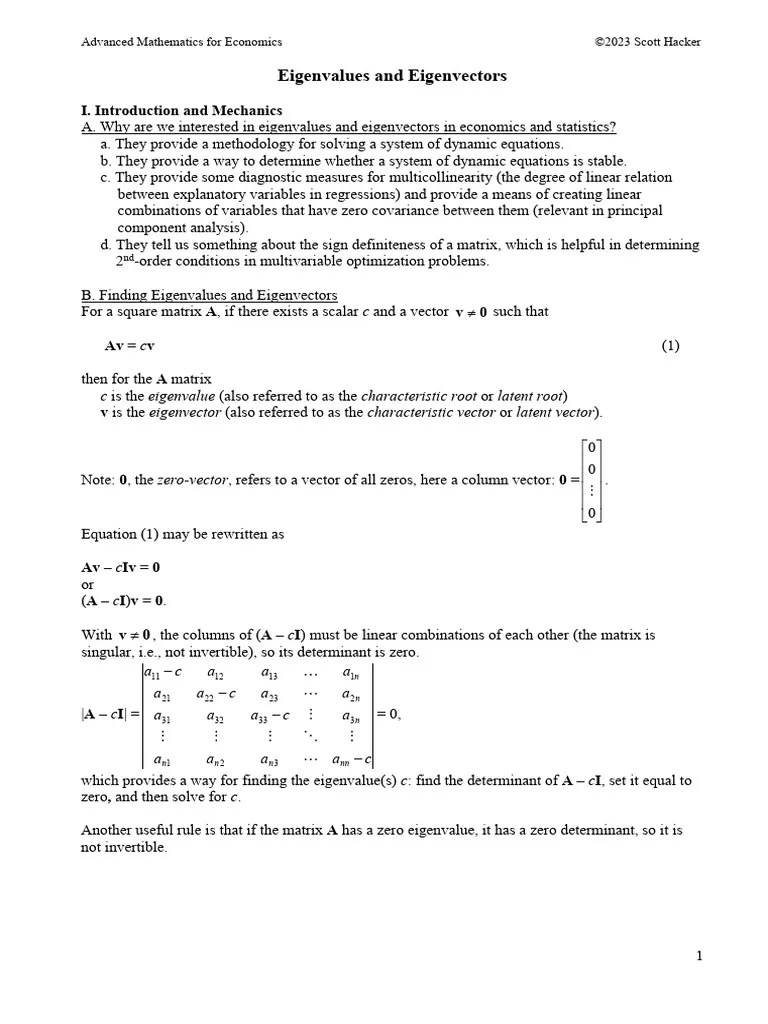 Eigenvalues And Eigenvectors-2 | PDF | Eigenvalues And Eigenvectors ...