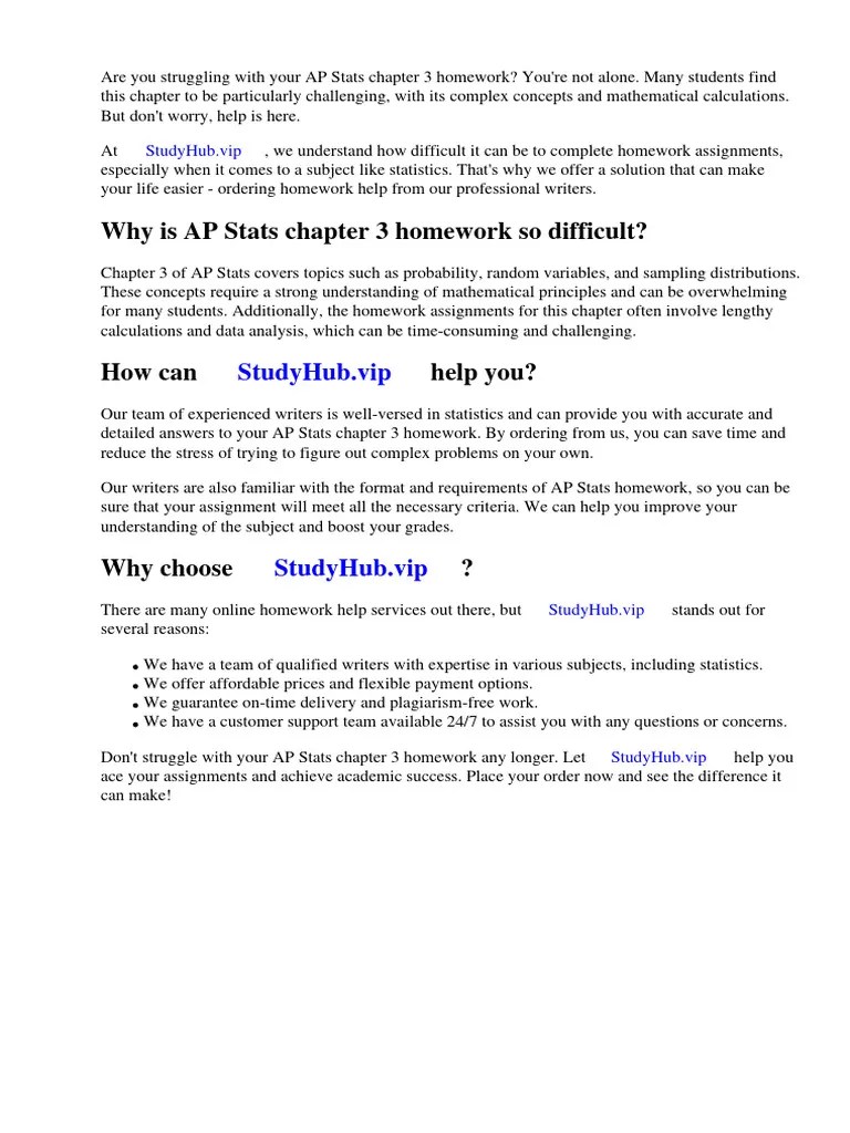 AP Stats Chapter 3 Homework Answers | PDF | Statistics | Advanced Placement