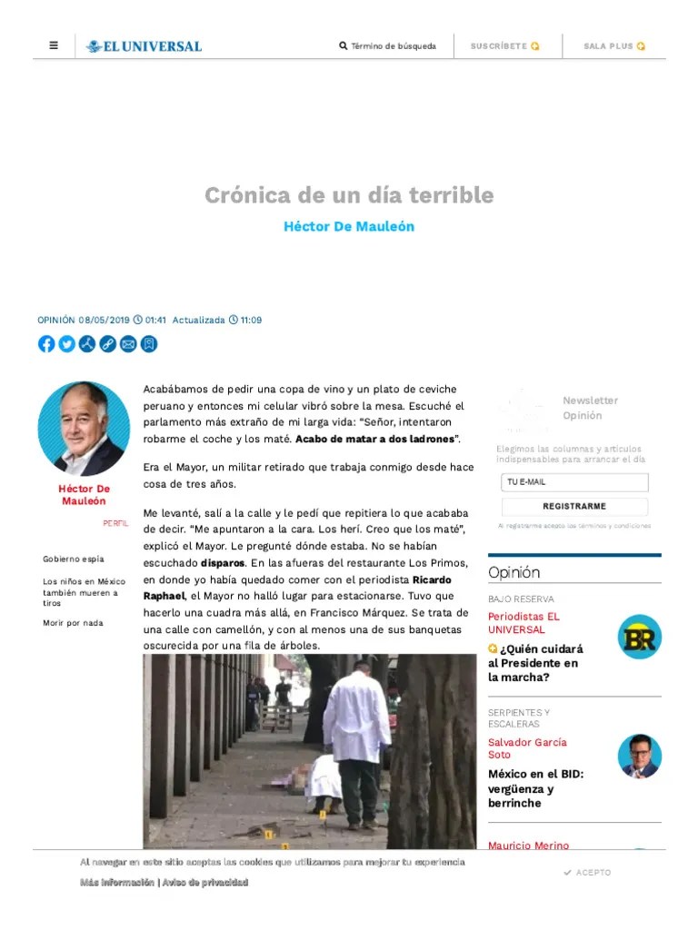 Crónica De Un Día Terrible | PDF