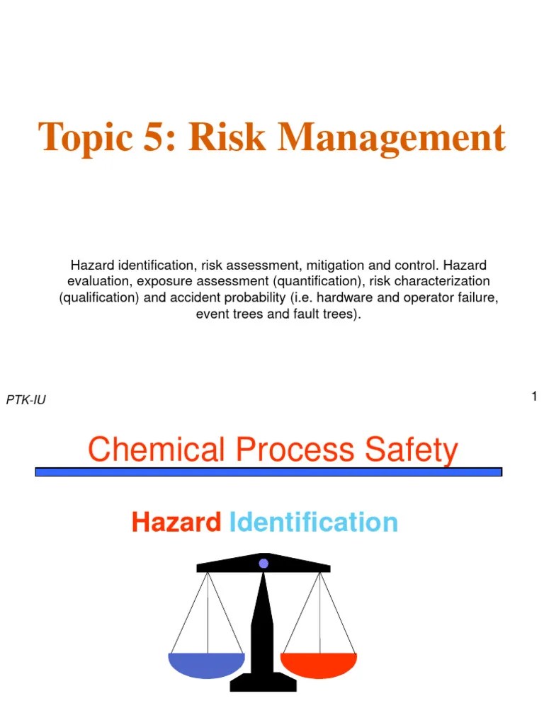 Hse Lecture Note 5 Pdf Risk Hazards