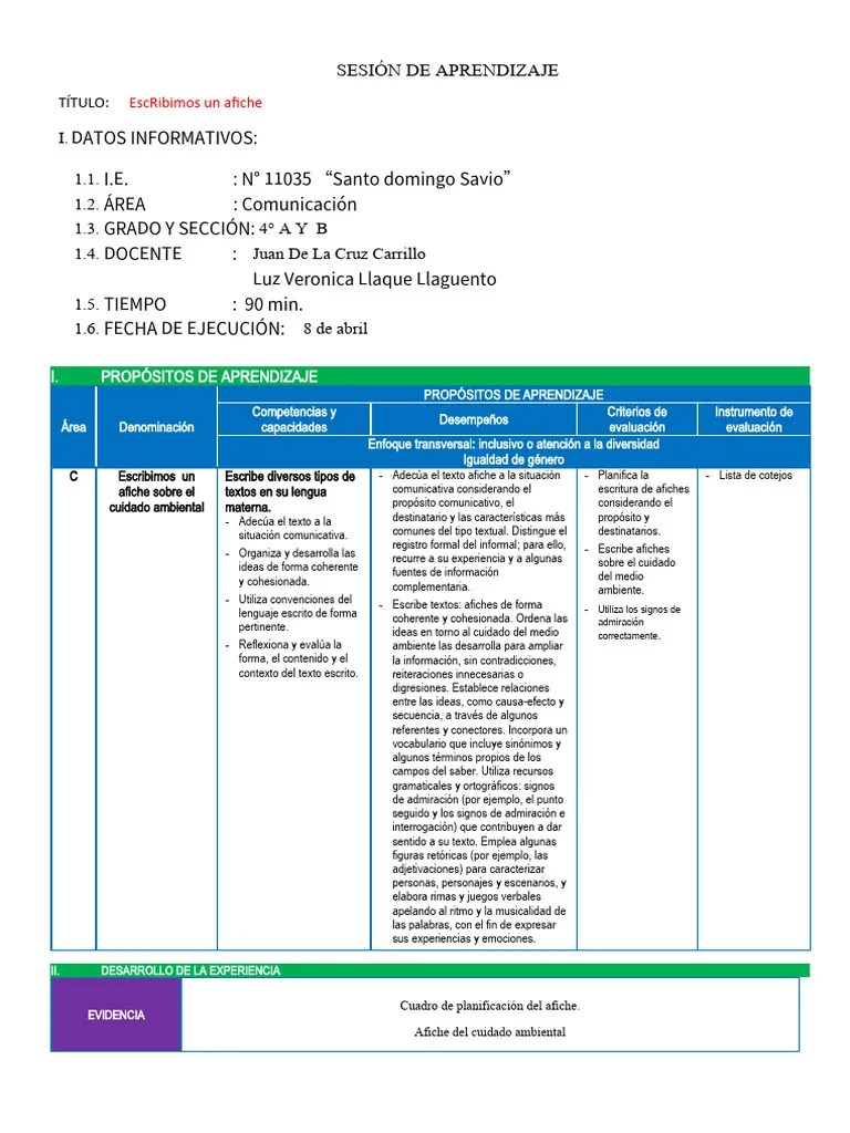 Sesion - Com Escribimos Un Afiche | Descargar Gratis PDF | Lingüística