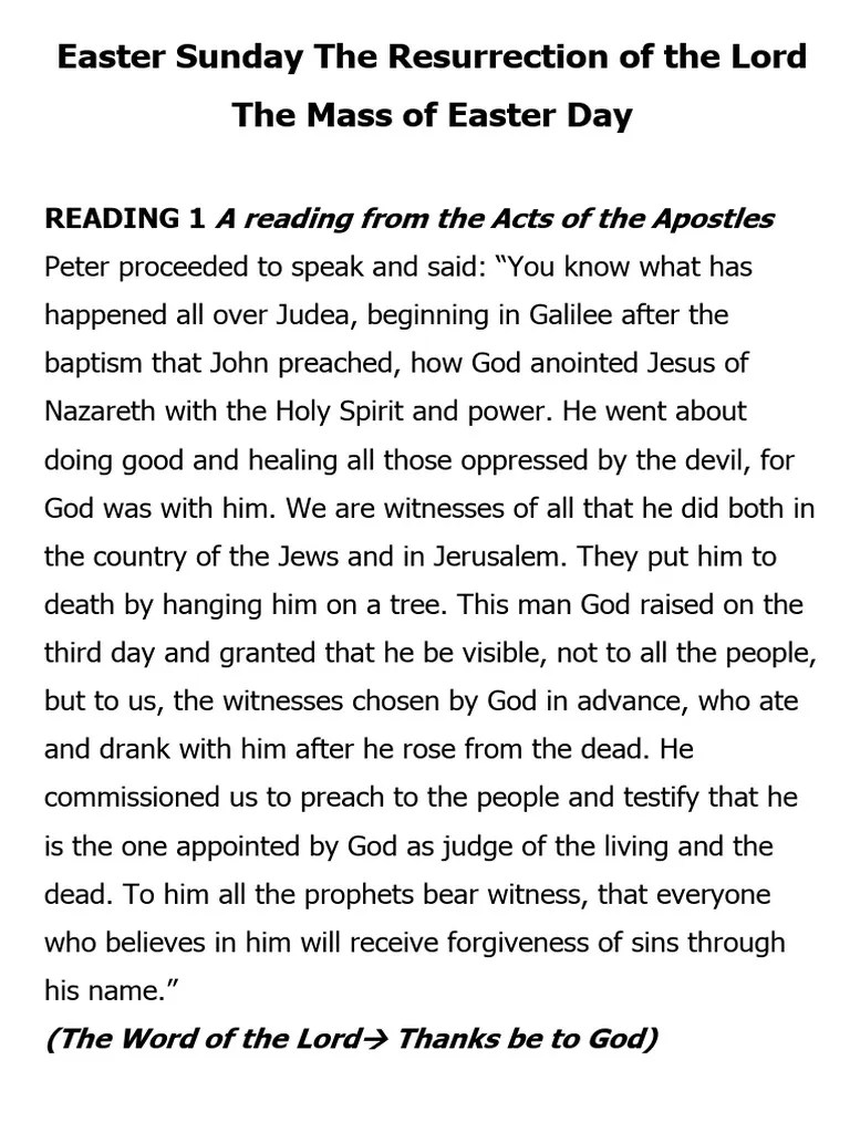 Easter Sunday The Resurrection Of The Lord 2024 | PDF | Resurrection Of ...