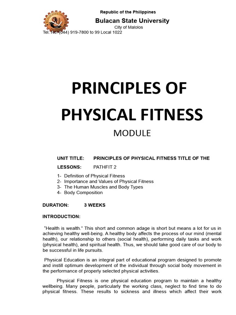 Unit 1 Module Physical Fitness 1 | Download Free PDF | Physical Fitness | Body Mass Index