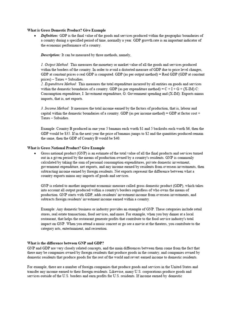 GDP&GNP | PDF | Gross Domestic Product | Consumption (Economics)