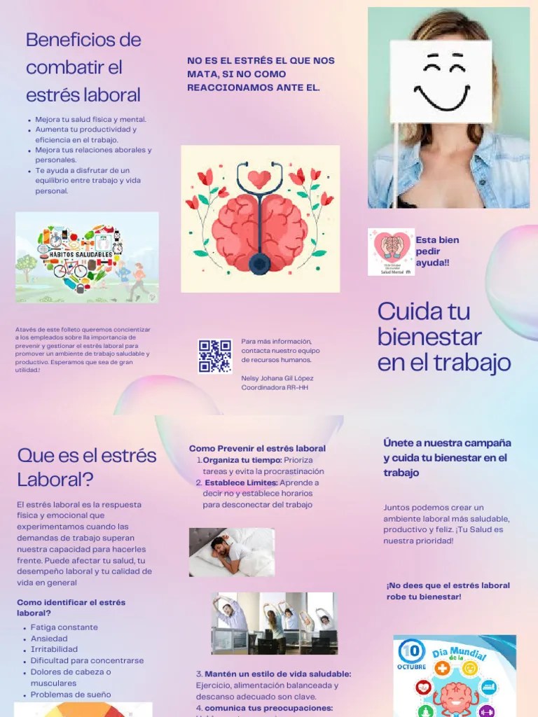 Folleto De Prevención De Estrés Laboral | PDF | Estrés (biología) | Ciencias Del Comportamiento