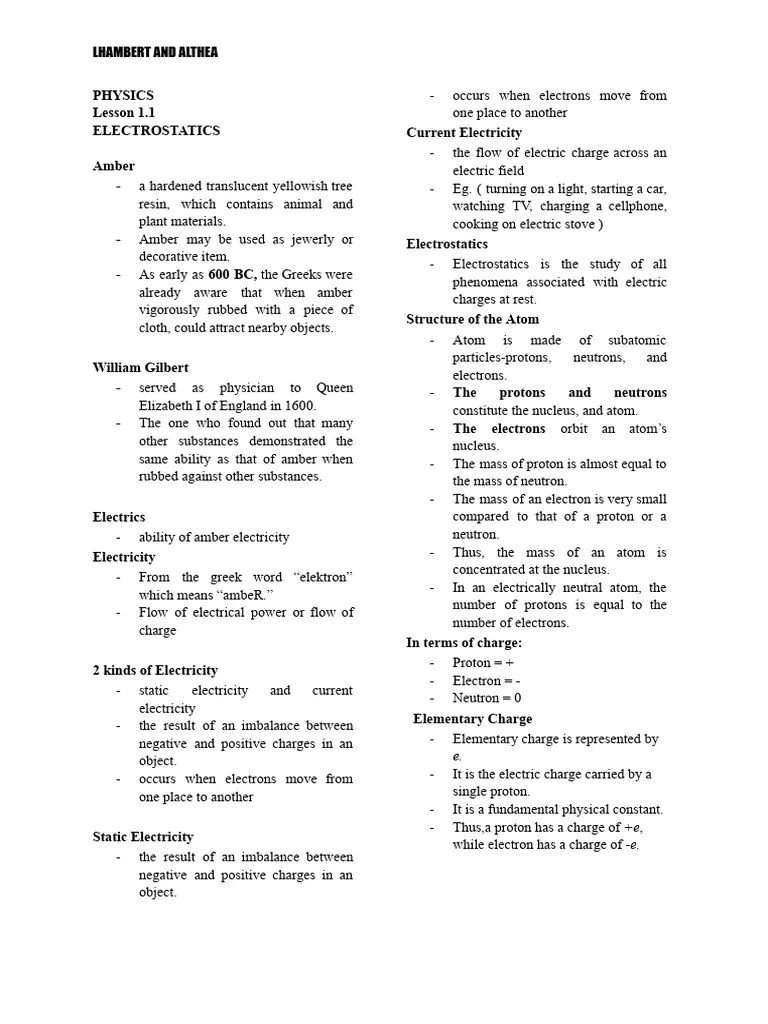 Physics Reviewer | PDF | Quark | Electric Charge