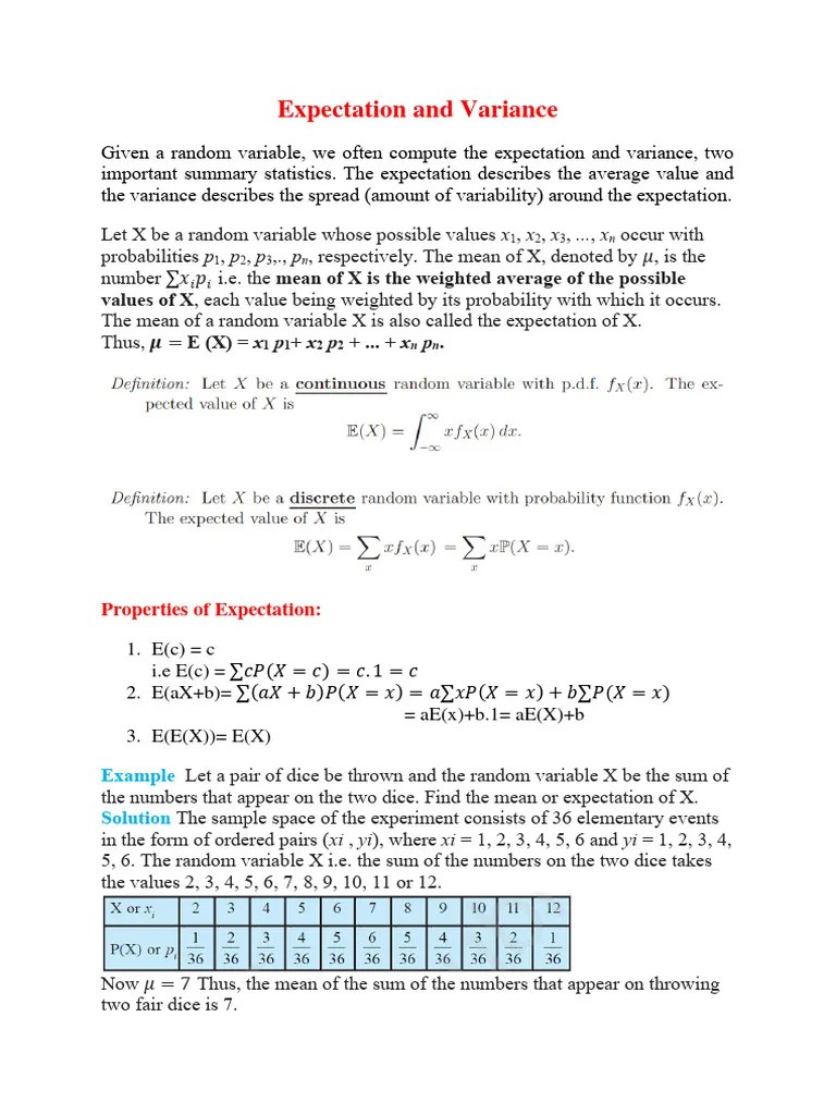 Random Variables1d And 2D | PDF | Probability Distribution | Probability Density Function
