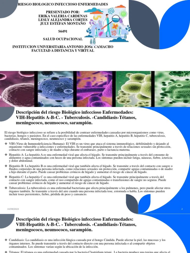 Riesgo Biologico - Expocision Y Resumen | PDF | Tuberculosis | VIH
