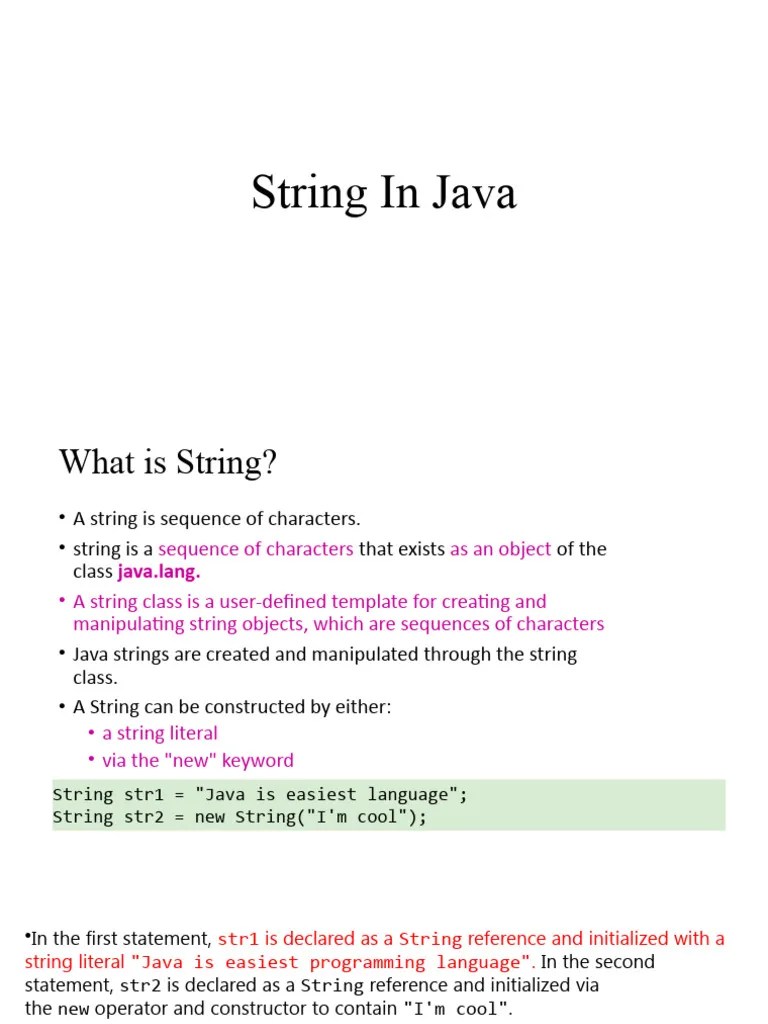 Unit-I - 4 String | PDF | String (Computer Science) | Constructor ...