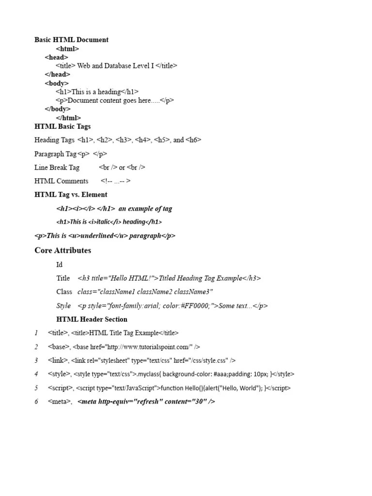 HTML Lab 2 | PDF | Html Element | Html